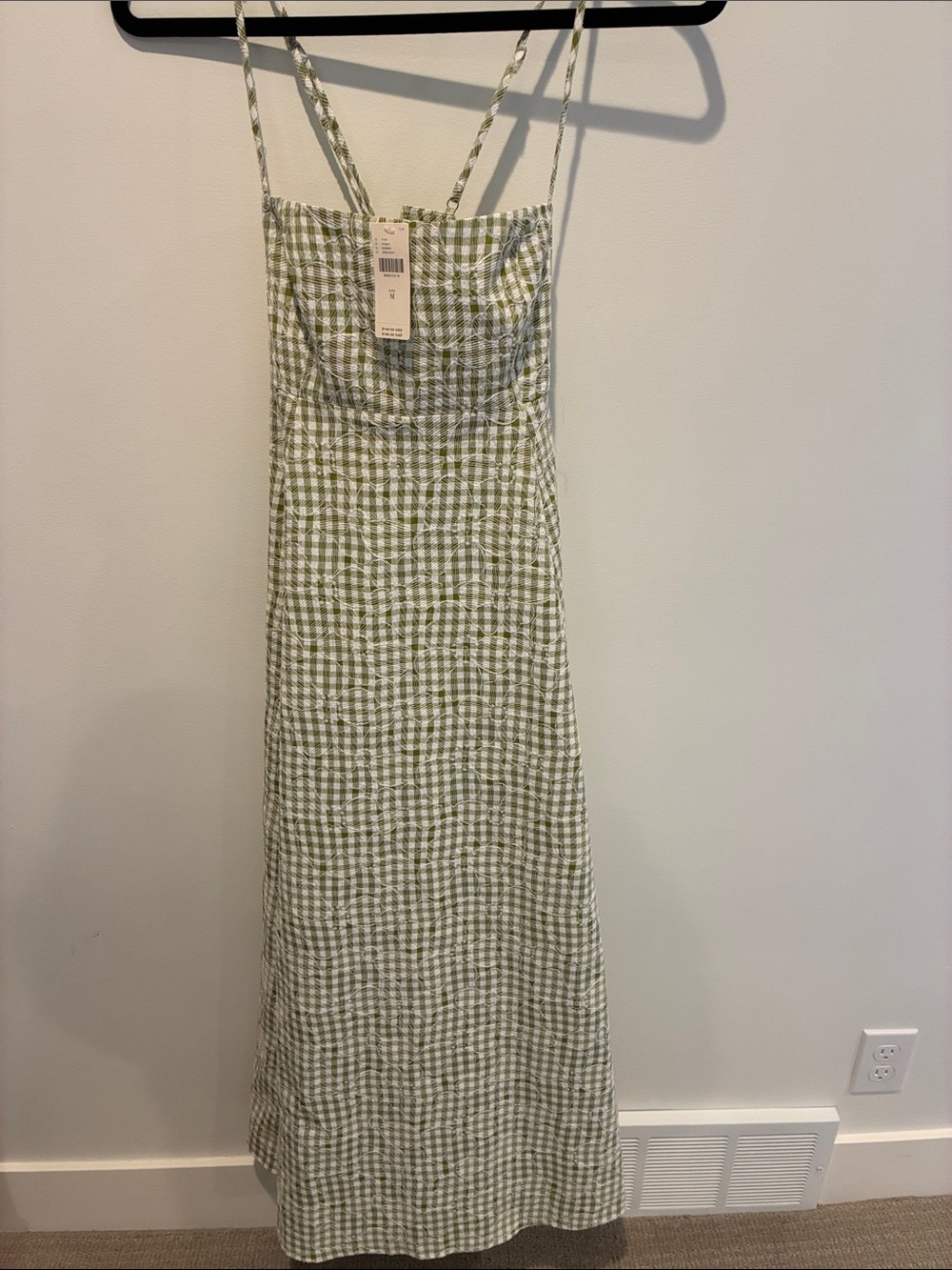 NWT En Saison Green Gingham Dress - M